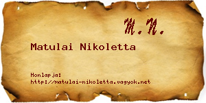 Matulai Nikoletta névjegykártya