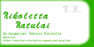nikoletta matulai business card